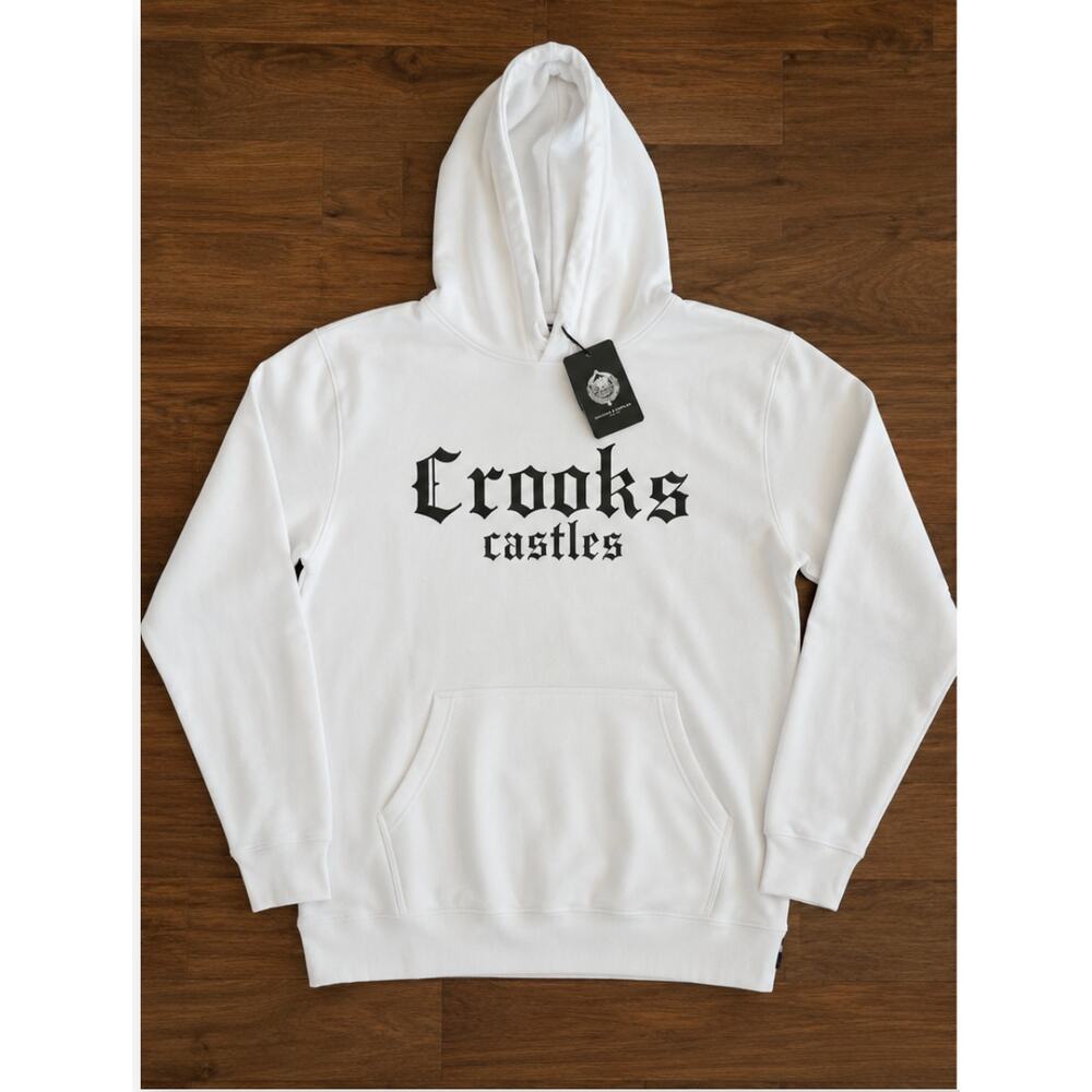 Crooks & Castles White Gothic Spellout Pullover Hoodie Men’s Size 3XL NWT